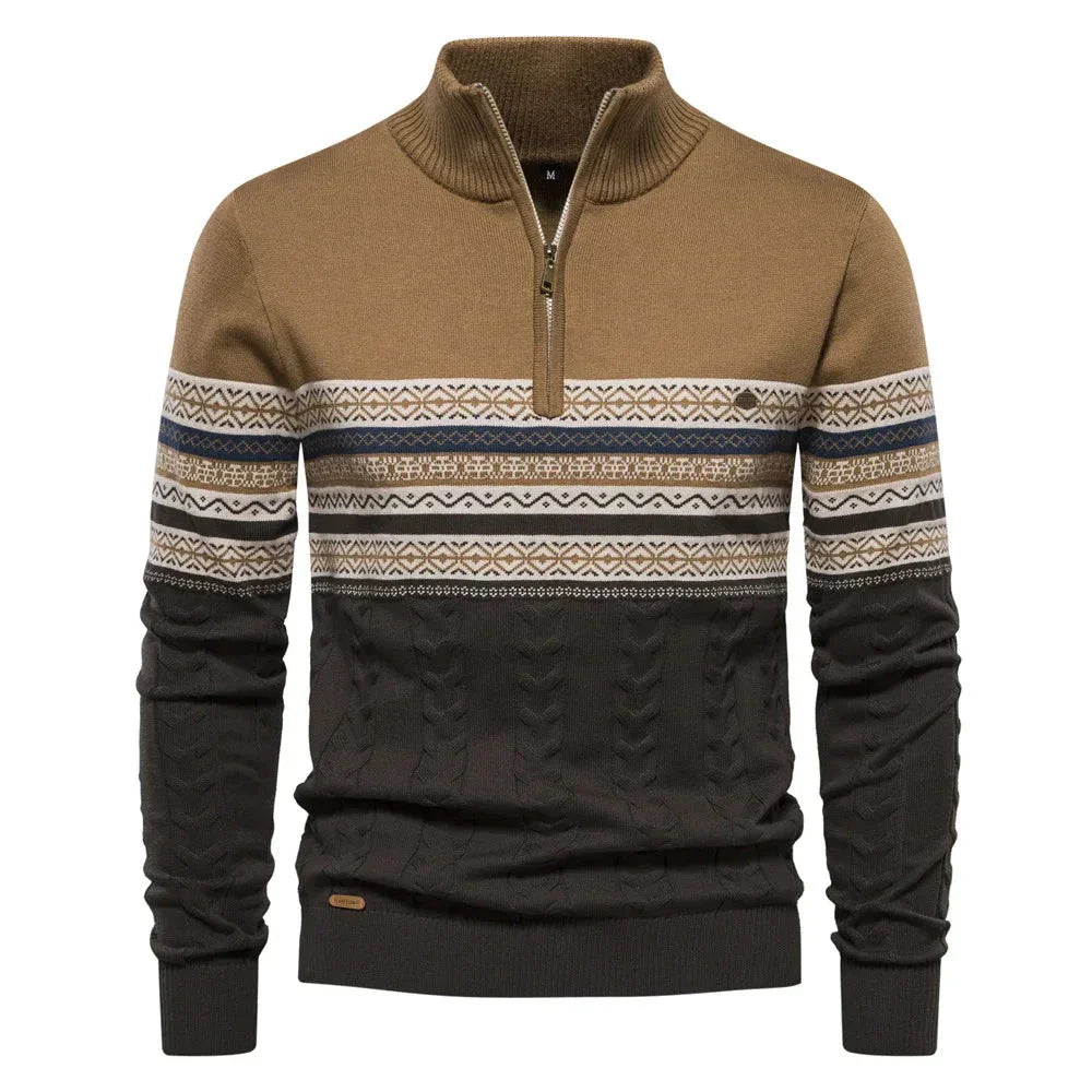 Santoni | Fair Isle Half-Zip Sweater