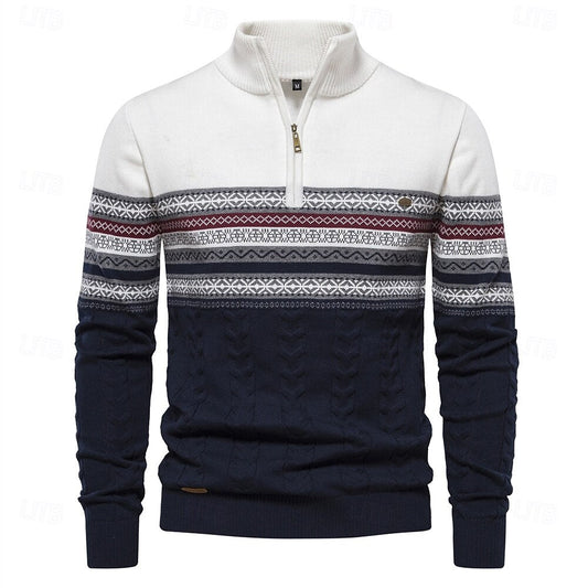 Samuel - Knit Sweater with Half Zipper