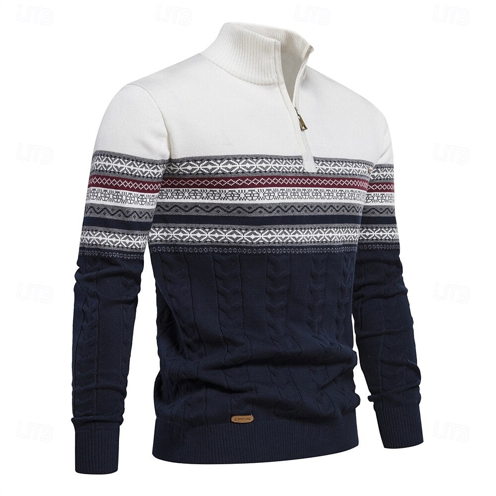 Samuel - Knit Sweater with Half Zipper