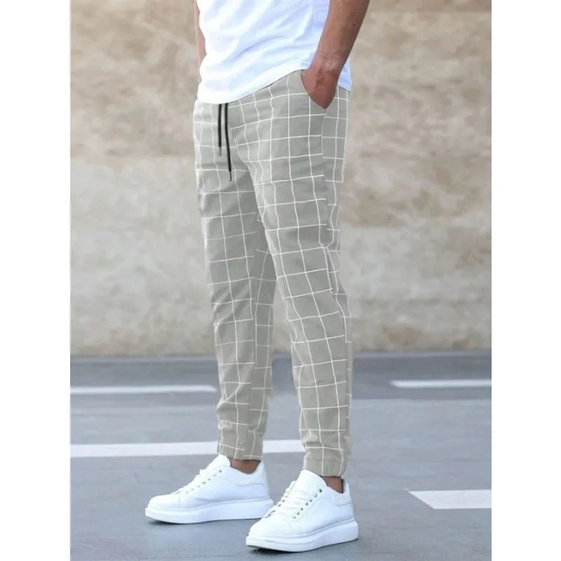 Chris - Trendy Grid Pattern Joggers