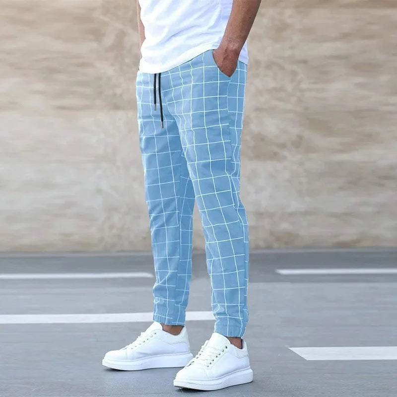 Chris - Trendy Grid Pattern Joggers