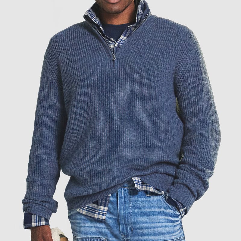 August - Casual Pullover with Zipper